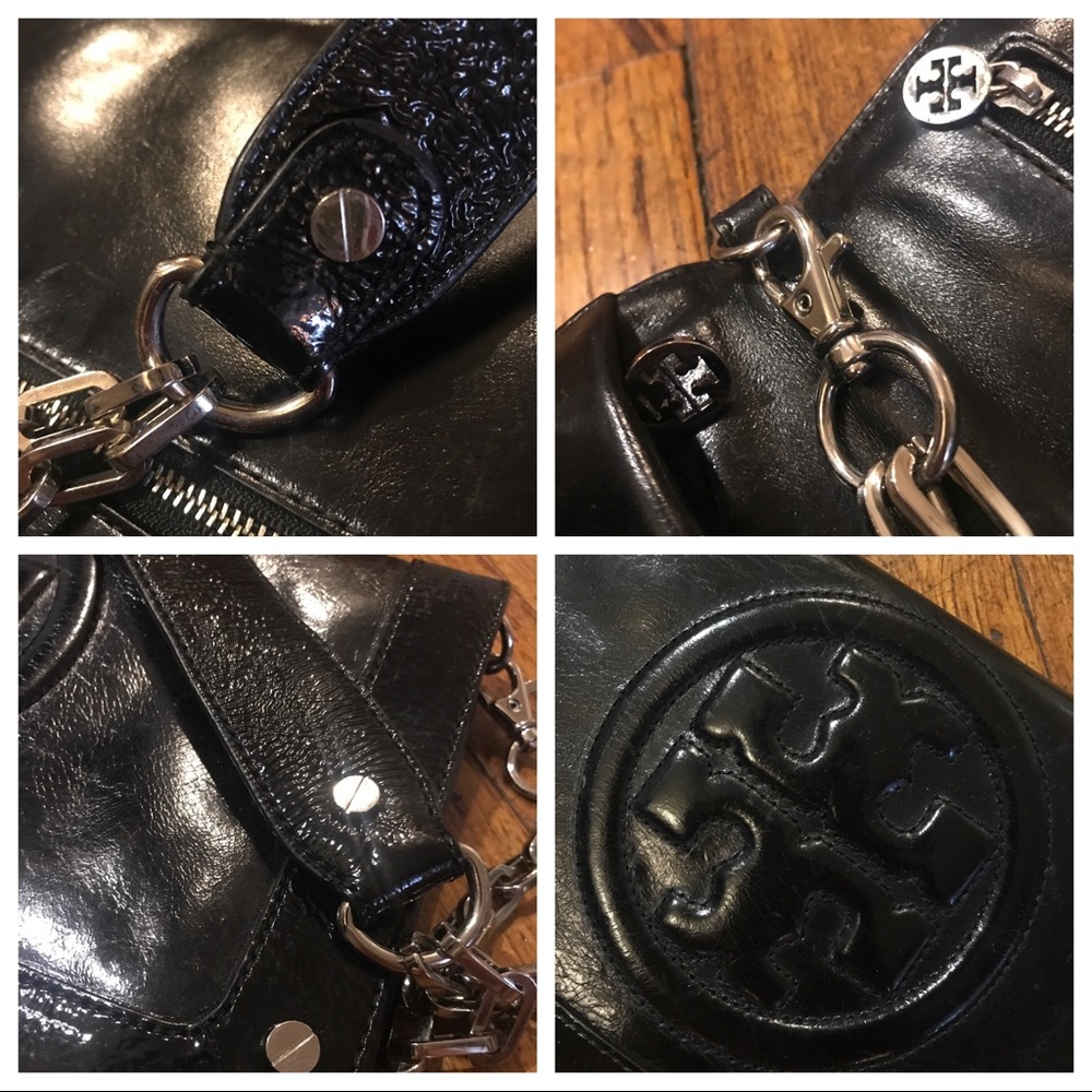 RARE Tory Burch Bombe Reva Clutch-Black Patent! - Picture 7 of 8